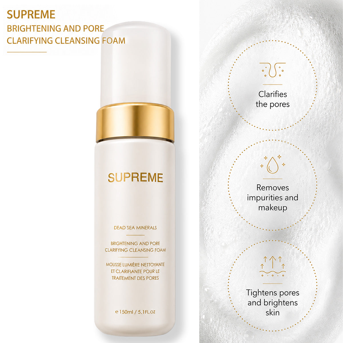 Supreme Brightening And Pore Clarifying Cleansing Foam