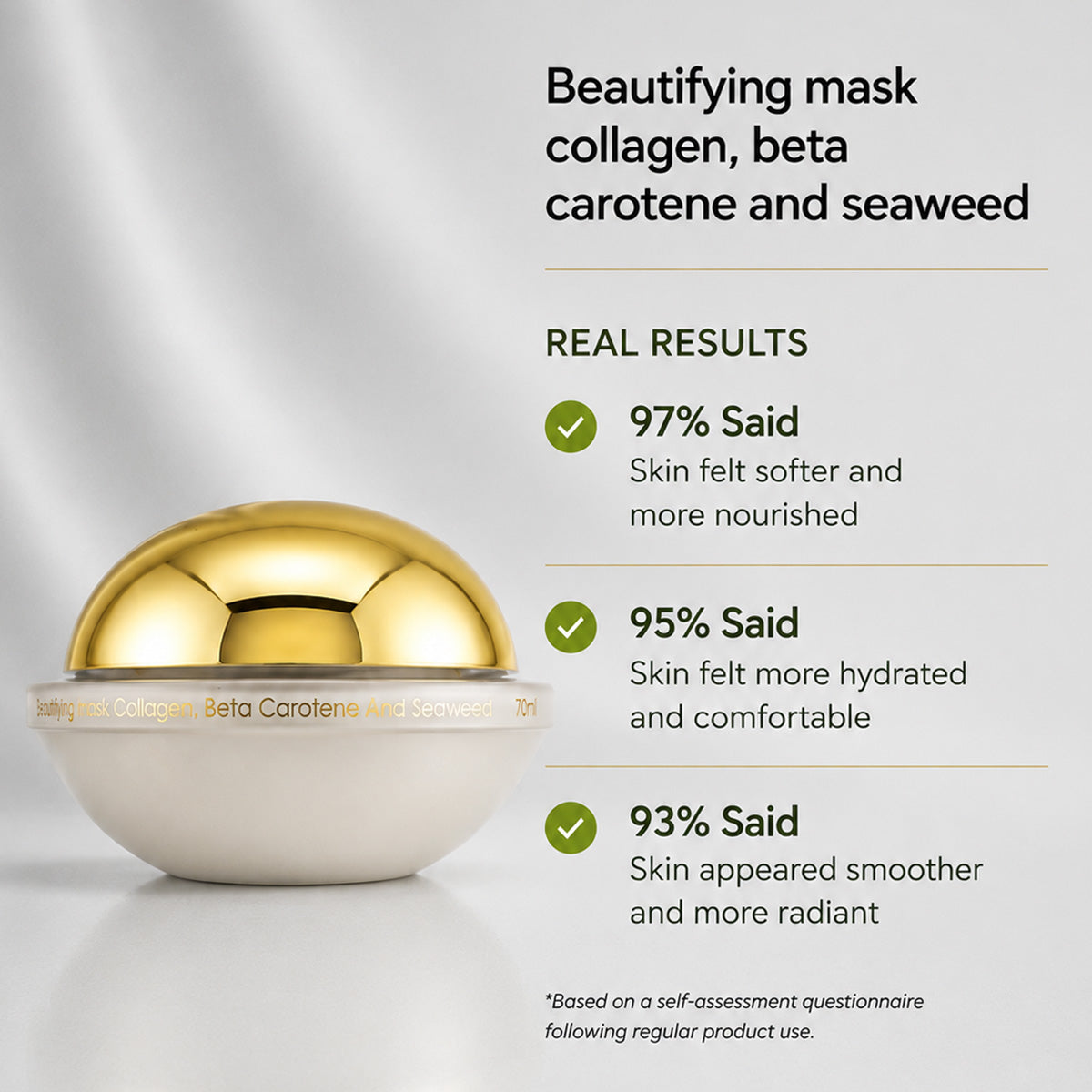 Classic Collagen, Beta-Carotene & Seaweed Mask - Normal To Dry Skin